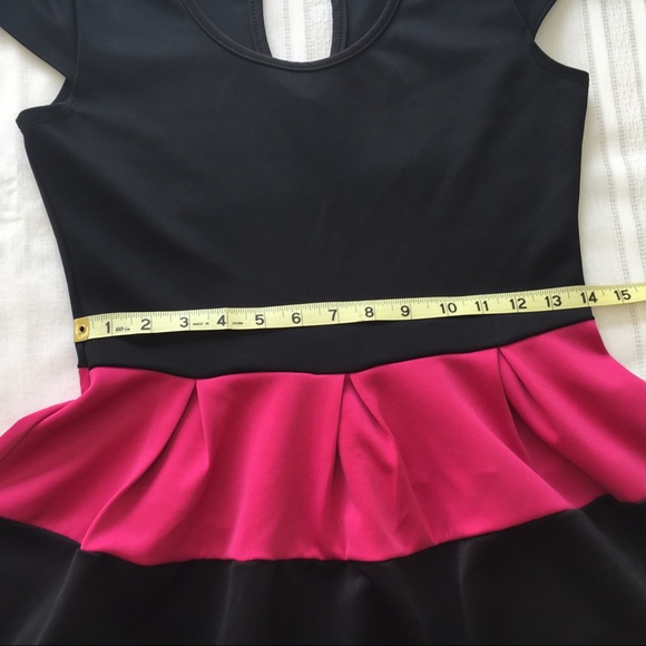 Karin Stevens Dress, black pink coral, sz M - Picture 6 of 8